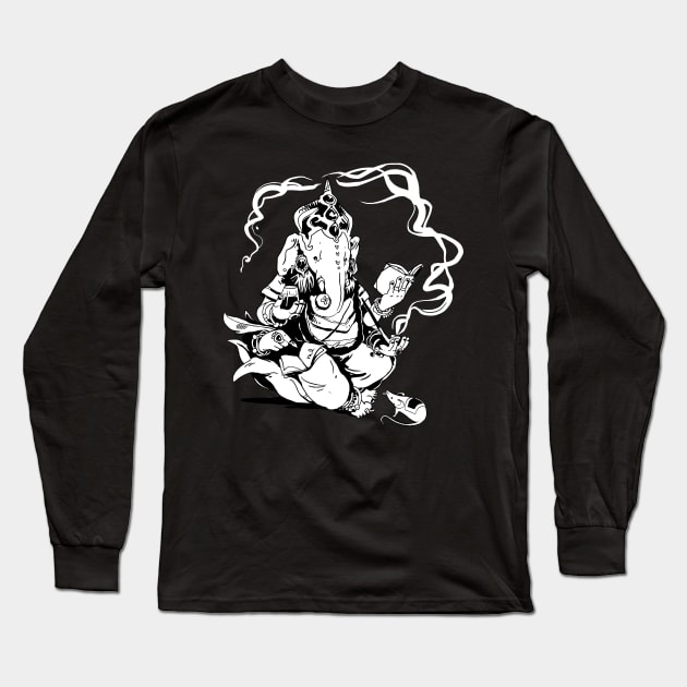 Nerdy Ganesha Long Sleeve T-Shirt by rebekie.b